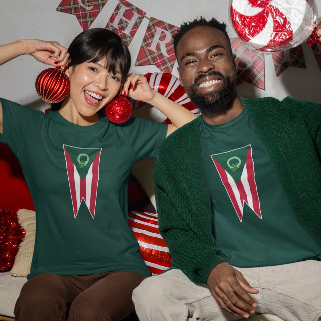 Camiseta Natal Ohio Buckeye State Flag Holiday (Ohio Christmas T-shirt features the flag of the state of Ohio with a few festive touches. )