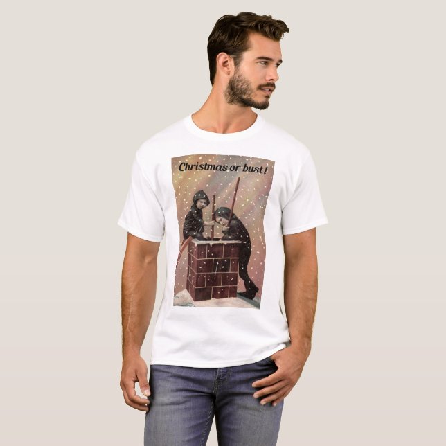 Camiseta Natal Ou Busto, Garoto Chimney Varrer Foto Antica (Frente Completa)
