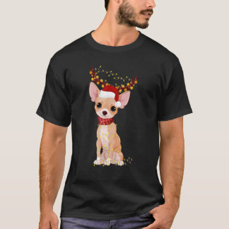 Camiseta Natal Pajama Chihuahua Árvore Xmas Pai de Cachorro