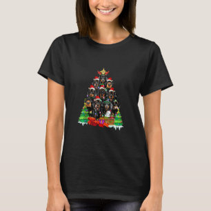 Camiseta Natal Pajama Dachshund Tree Dog Xmas Para Cão D