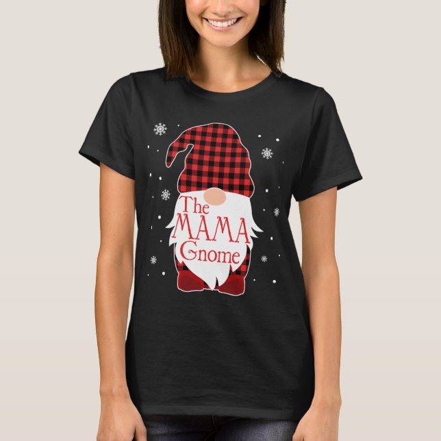 Camiseta Natal Pajama Gift Mama Gnomo Buffalo Pl (Frente)
