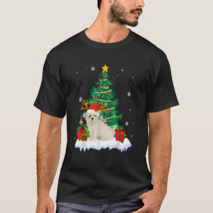 Camiseta Natal Pajama Maltês Árvore Xmas Pai Cachorro Mãe