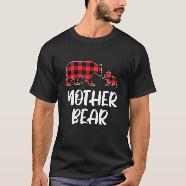 Camiseta Natal Pajama Matando Família Mãe Xadrez Vermelha (Frente)