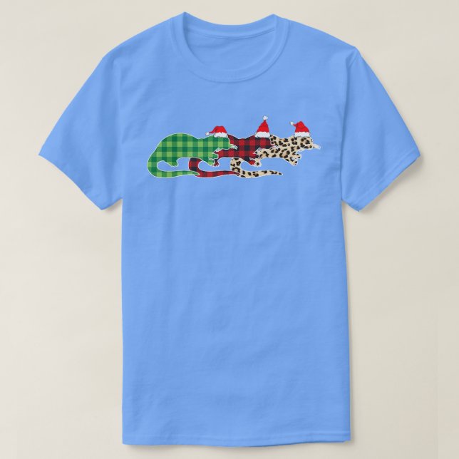 Camiseta Natal Pajama Otter Lover Animais Xmas Tree Lig (Frente do Design)