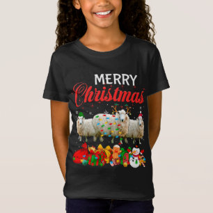 Camiseta Natal Pajama Ovino Sobrevoando Árvore Xmas Anim