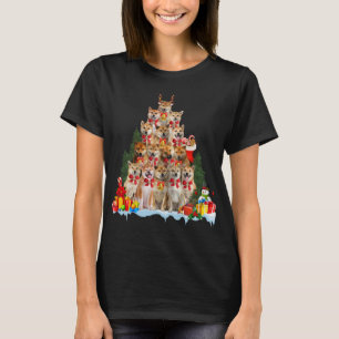 Camiseta Natal Pajama Shiba Inu Xmas Árvore Oferece Pai de