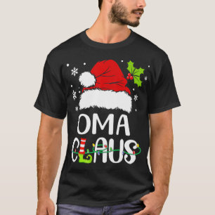 Camiseta Natal Pajamas Santa Claus Xmas Oma Claus