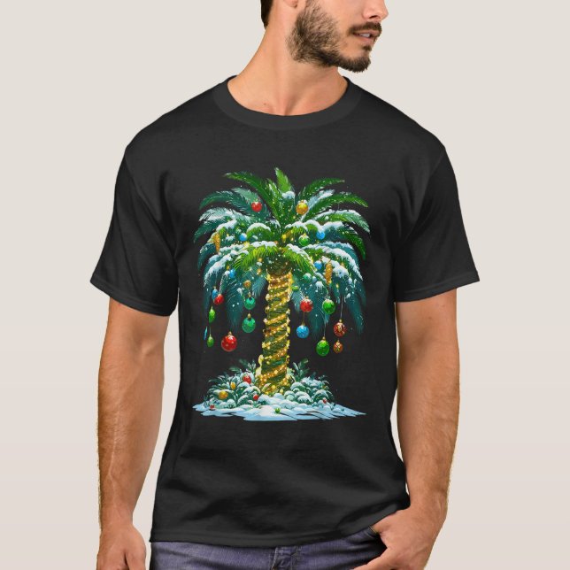 Camiseta Natal Palm Tree Hawaiai Trocal Xmas (Frente)