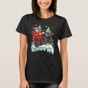 Camiseta Natal Papai Noel Andando Monstro Engraçado Caminhã