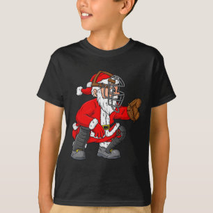 Camiseta Natal Papai Noel Beisebol Garotas
