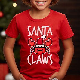 Camiseta Natal Papai Noel Caranguejo Infantil