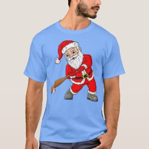 Camiseta Natal Papai Noel com Baseball Merry Xmas Par