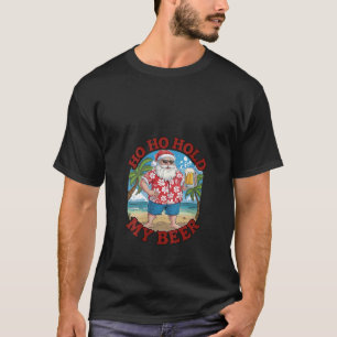 Camiseta Natal Papai Noel de Praia Segura Minha Cerveja Fem