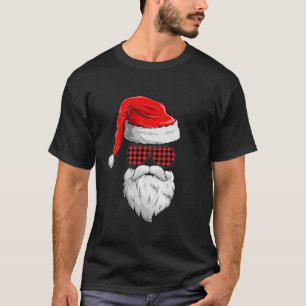 Camiseta Natal Papai Noel encara óculos escuros com chapéu