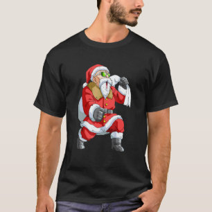 Camiseta Natal Papai Noel Karatê Comédia Meninos Crianças P