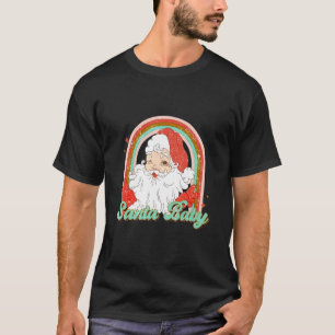 Camiseta Natal Papai Noel Nova Mamãe Bebê Gravidez Arco-íri