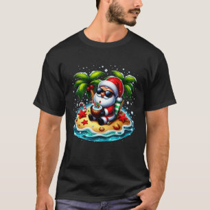 Camiseta Natal Papai Noel Praia Xmas Tropical Havaí Ilha