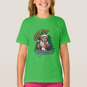 Camiseta Natal Papai Noel Sentindo-se Alegre