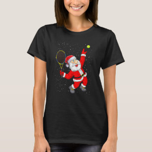 Camiseta Natal Papai Noel tocando Tênis Tênis Engraçado