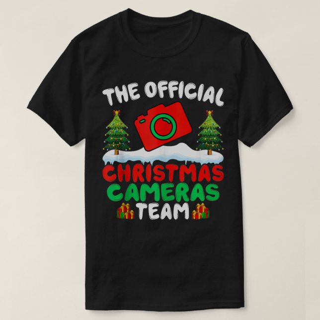 Camiseta Natal para a câmera fotográfica da equipe de câmer (Frente do Design)