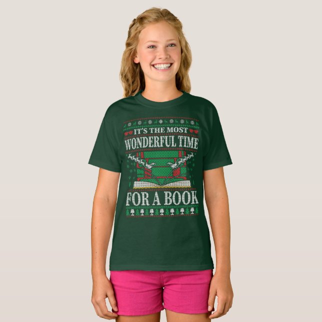 CAMISETA NATAL PARA AMADORES DE LIVROS (Frente Completa)