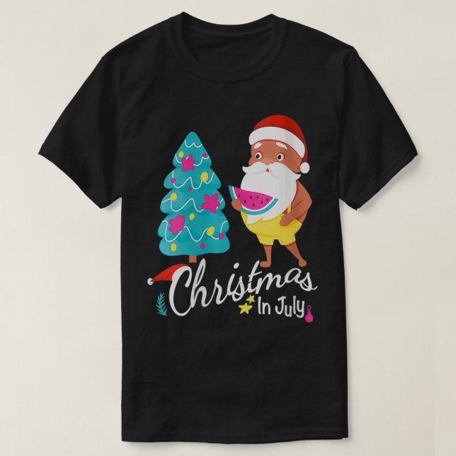 Camiseta Natal Para As Mulheres Em Julho Teerão Papais noei (Frente do Design)