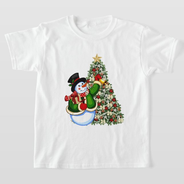 Camiseta Natal para crianças de neve (Postura )