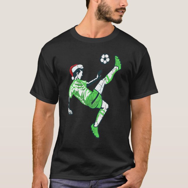 Camiseta Natal Para Homens Com Papai Noel E Bola (Frente)