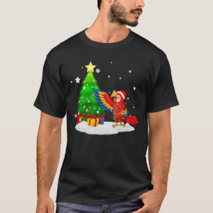 Camiseta Natal para homens Papais noeis infantis Macaw