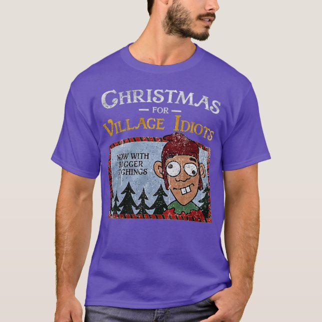 Camiseta Natal para Idiotas da Aldeia Engraçado (Frente)