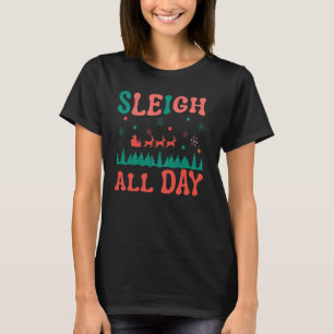 Camiseta Natal para Mulheres Homens e Crianças Dormem o Dia