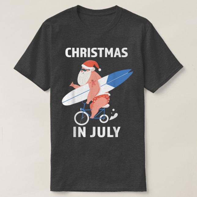 Camiseta Natal para o surfboard dos Papais noeis legal em j (Frente do Design)