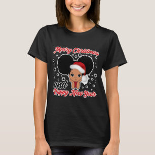 Camiseta Natal para Papais noeis Africanos Negros