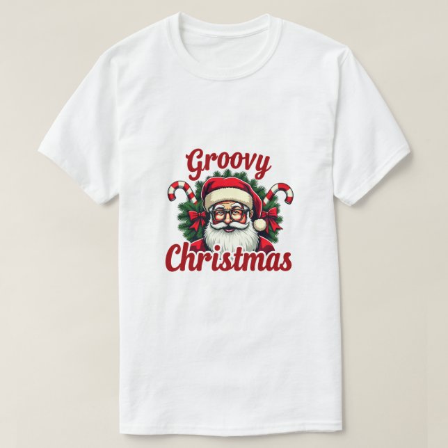 Camiseta Natal para Papais noeis Retrorísticos - Estilo de  (Frente do Design)