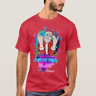 Camiseta Natal para Papais noeis Vibes legal dos anos 80 em