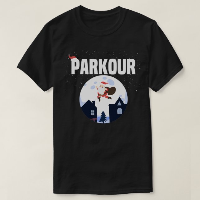 Camiseta Natal Parkour SantaFlying Papais noeis (Frente do Design)