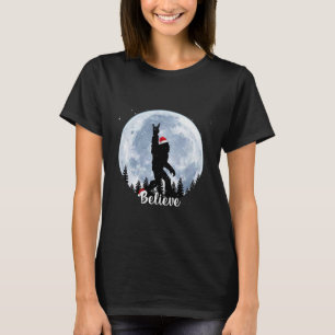 Camiseta Natal Pé Grande Rock Roll Sasquatch Acredite