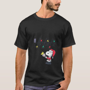 Camiseta Natal Peanuts das Mulheres Santa Snoopy Ho Ho Ho V