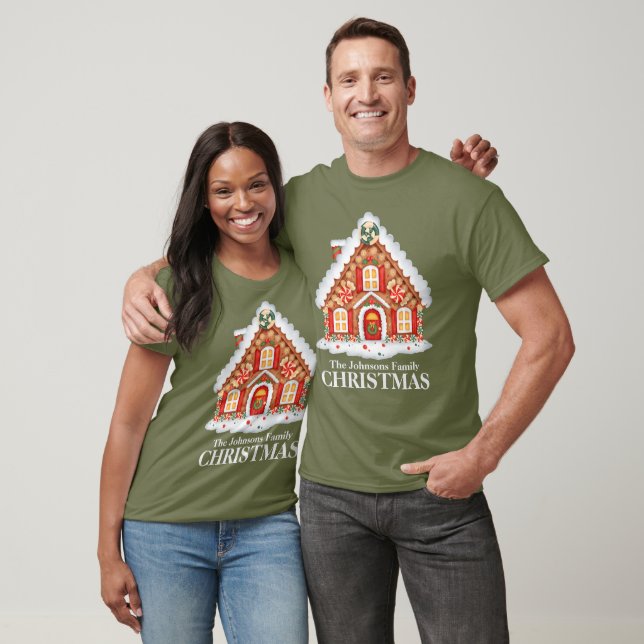 Camiseta Natal Personalizado da Família Moderna (Unissex)