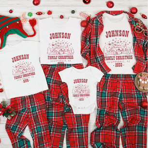 Camiseta Natal Personalizado da Família Trendy Snowman