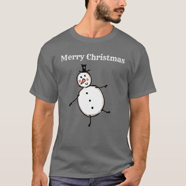 Camiseta Natal personalizado do boneco de neve (Frente)