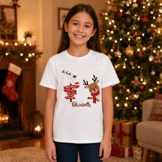 Camiseta Natal Personalizado Feliz Rena Festa de Fim de Ano