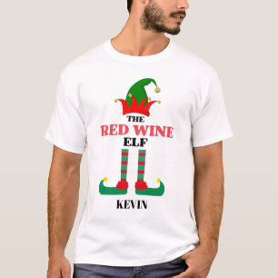 Camiseta Natal Personalizado O Elfo Do Vinho Vermelho