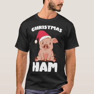 Camiseta Natal Pig Natal Ham Papais noeis Bonitos Porco Eng