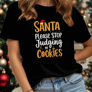 Camiseta Natal, por favor, pare de julgar meus biscoitos Fu