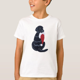 Camiseta Natal preto do floco de neve do chapéu de Labrado