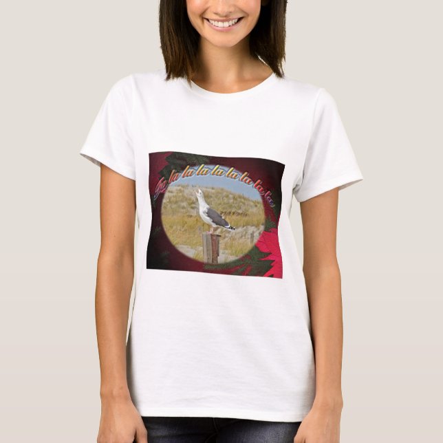 Camiseta Natal preto - Gaivota - Carro de Natal (Frente)