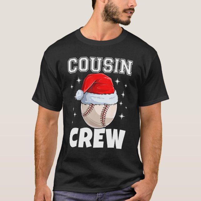 Camiseta Natal Primo Crew Baseball Família Pijama Xmas (Frente)