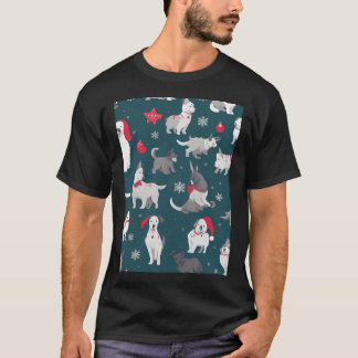 Camiseta natal pug preto