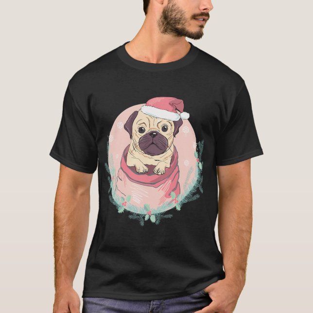 Camiseta Natal PugFeliz (Frente)
